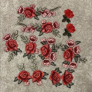 Lot of 12 Embroidery Flower Applique Sew On Patches DIY